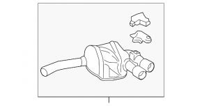 Rear muffler with barrels Porsche Macan 15-18 3.0T, 3.6T with damper