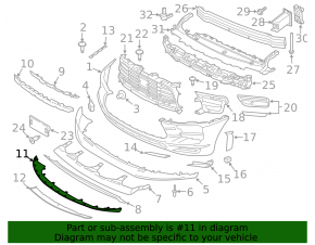 Front bumper lip Porsche Macan 15-18 structure under the overlay