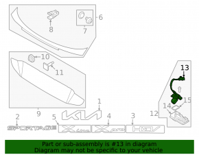 Rear view camera for the Kia Sportage 23-26