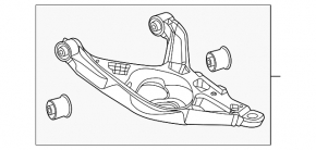 Lower arm under spring rear right Mercedes W167 GLE 350 450 20-23