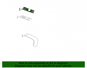 Emblem inscription SLE rear left fender GMC Terrain 18-