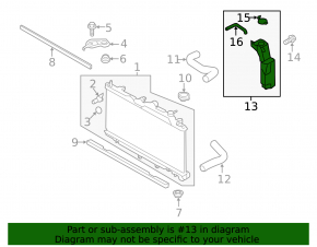 Expansion tank for cooling Subaru Outback 20- with cap
