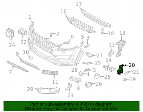 Front bumper reinforcement fang right Audi Q7 4L 10-15 rust