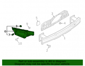Right rear bumper mount for Audi A8 19-25