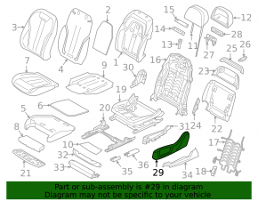 Right side passenger seat trim for BMW 5 G30 17-23 Elfenbein-Weiss, for cleaning