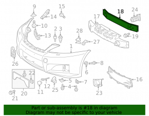 Front Bumper Reinforcement for Lexus GS300 GS350 GS430 GS450h 06-11