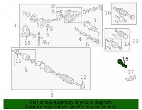 Lexus LX 98-07 rear differential bracket, internal
