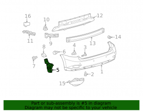 Rear bumper mount left lower Lexus RX350 RX450h 10-15