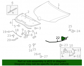 Toyota Venza 09-15 Hood Release Cable