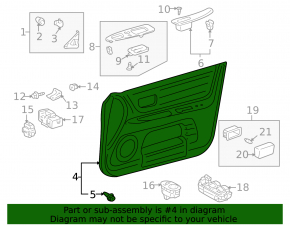 Door trim panel, rear left, Lexus IS200 IS300 99-01
