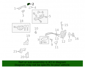 External handle plug front right Lexus CT200h 11-17