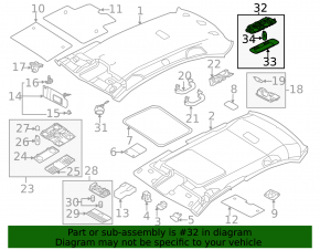 Ceiling light rear VW Jetta 11-18 USA gray