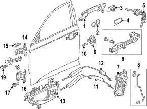 Door handle inside front left Honda Accord 23-