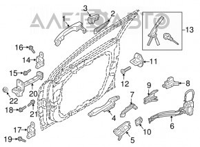 Upper front left door hinge Hyundai Tucson 16-21