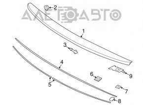 Hyundai Sonata 15-17 trunk lid spoiler broken mount, missing 1 mount