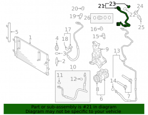 Air conditioning pipe from the heater of an Audi A4 B8 08-16 2.0T