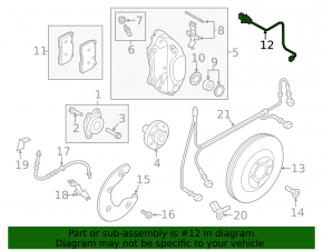 Front left brake pad wear sensor for Audi Q5 8R 13-17 type 2