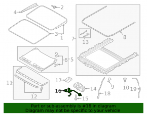 Audi A4 B9 17- Sunroof Wiring