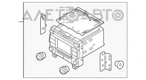 Radio tape recorder Hyundai Sonata 15-17 small display, chrome useful
