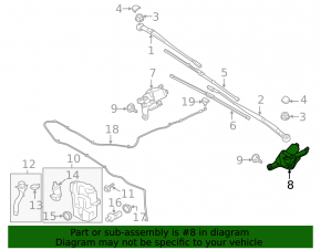 Windscreen wiper linkage with motor front left Ford Escape MK3 13-