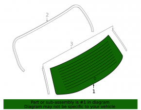 Rear glass of the trunk door Ford Ecosport 18-22