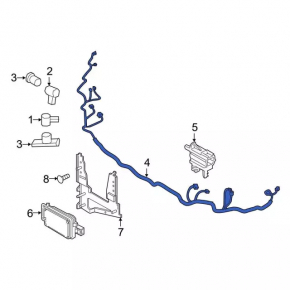 Ford Escape MK3 17-19 front bumper wiring for fog lights and 6 parking sensors