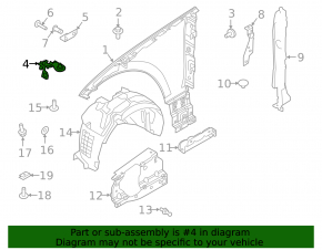 Front right fender bracket for Land Rover Range Rover Velar 18-23