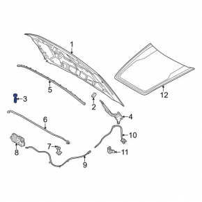 Left hood bumper Ford Bronco Sport 21-25 on the body