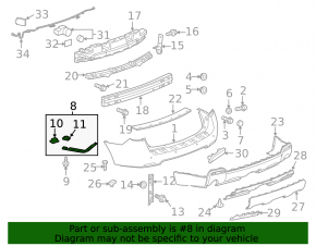 Rear Bumper Mount Right GMC Terrain 10-17