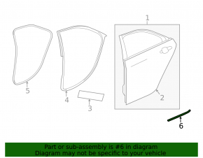 Door seal rear left lower Cadillac ATS 13-
