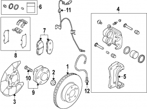 Front right caliper for Subaru Forester 25-26