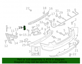 Rear bumper mount right inner Audi A6 C7 12-15 prerest