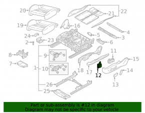 Driver's seat lumbar support control Audi E-Tron 19-23