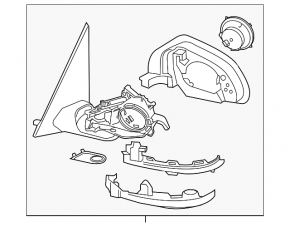 Side mirror right BMW X3 G01 18-21 turn signal, BSM, camera