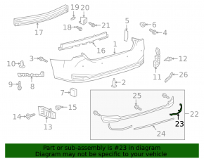 Rear bumper molding right Lexus ES 19-