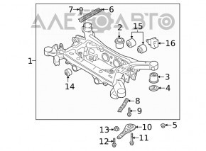 Front subframe mounting bolt 2pcs Kia Forte 19-24 120mm
