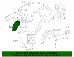 Subaru Forester 2008-2013 right rear fender liner