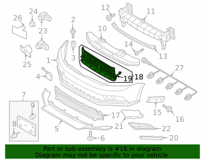 VW Jetta 15-18 USA radiator deflector blinds with motor