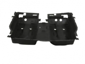 Chrysler Pacifica 2nd row seat floor covering, black, type 2, needs cleaning, torn, worn