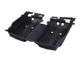 Chrysler Pacifica 2nd row seat floor covering, black, type 2, needs cleaning, torn, worn