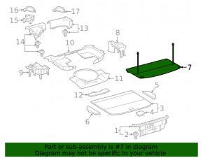 Trunk shelf Lexus NX200t NX300 NX300h 16-21 black