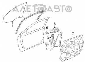 Window lifter with motor front right Chrysler 200 11-14
