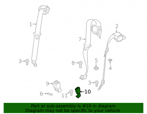 Seat belt latch rear left BMW X3 G01 18-21 black