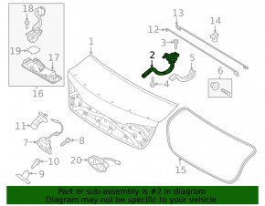Trunk lid hinge left Hyundai Sonata 15-17
