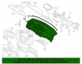 Dashboard front panel without AIRBAG Hyundai Tucson 16-18 black without speaker