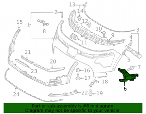 Left front bumper lower grille bracket for Kia Niro 23-25