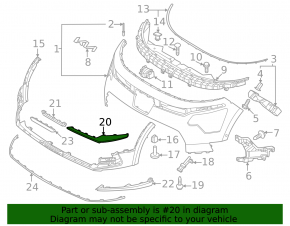 Right front bumper molding for Kia Niro 23-25