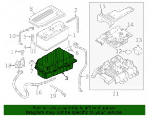 Battery tray Porsche Cayenne 11-17
