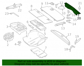 Trunk opening trim Mercedes GLS-class X166 13-19 black