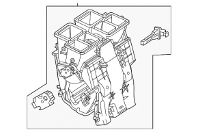 The bare heater housing of the Mercedes A-class V177 19-22 air conditioner